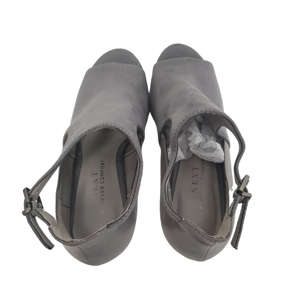 Next Forever Comfort Grey Peep Toe Heeled Shoes Uk 5.5 BNWOB