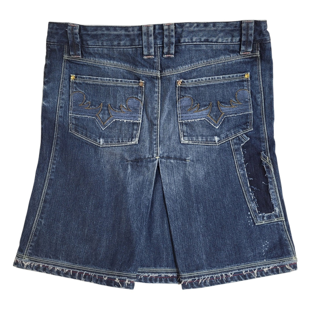 Diesel Skirt Y2K Dark Blue Denim Mini Skirt Uk Women's 14 W32-33