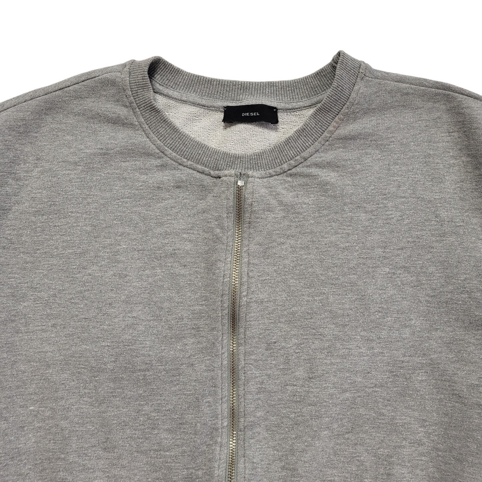 Diesel Grey Y2K Vintage Full Zip Cropped Jacket UK Women's Size M