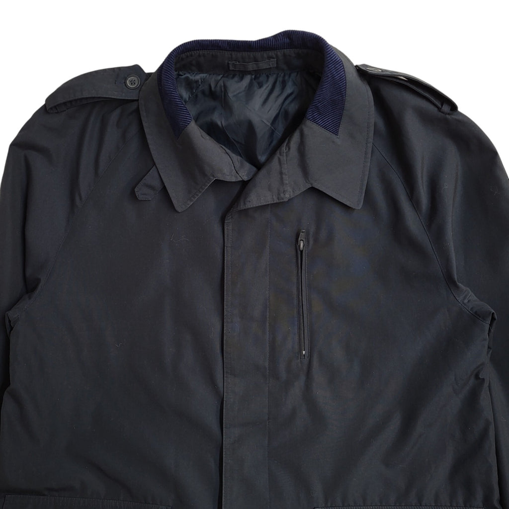 C&A Navy Blue 70s Button Vintage Overcoat Uk Men's Size Large