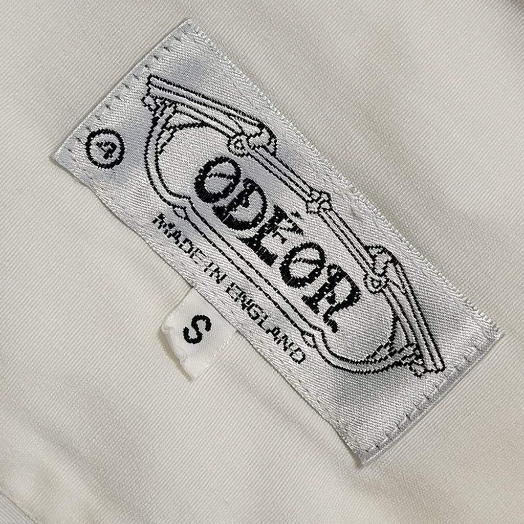 Odeon 90's Vintage White, Green & Grey Retro Long Sleeve Shirt Mens UK Size S