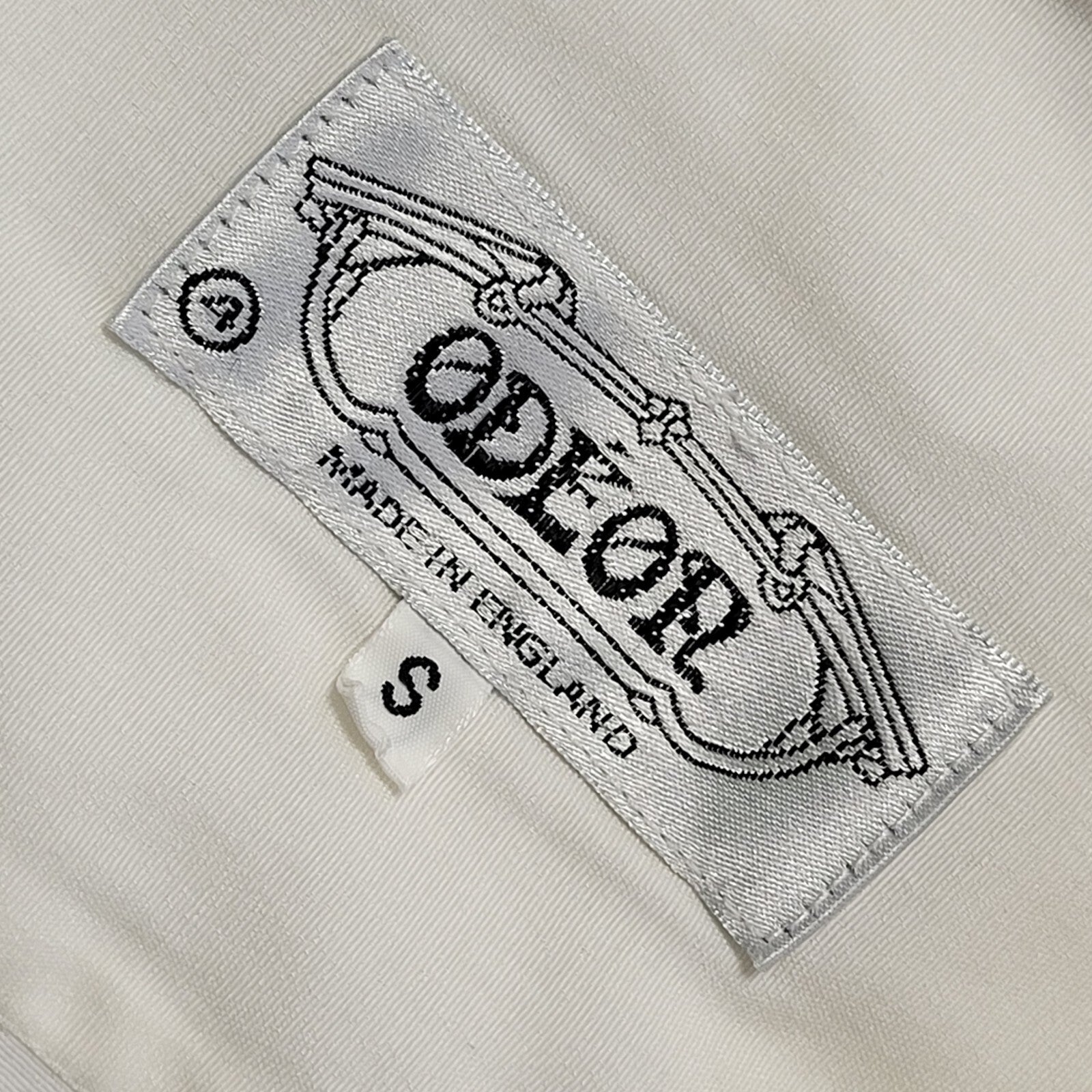 Odeon 90's Vintage White, Green & Grey Retro Long Sleeve Shirt Mens UK Size S