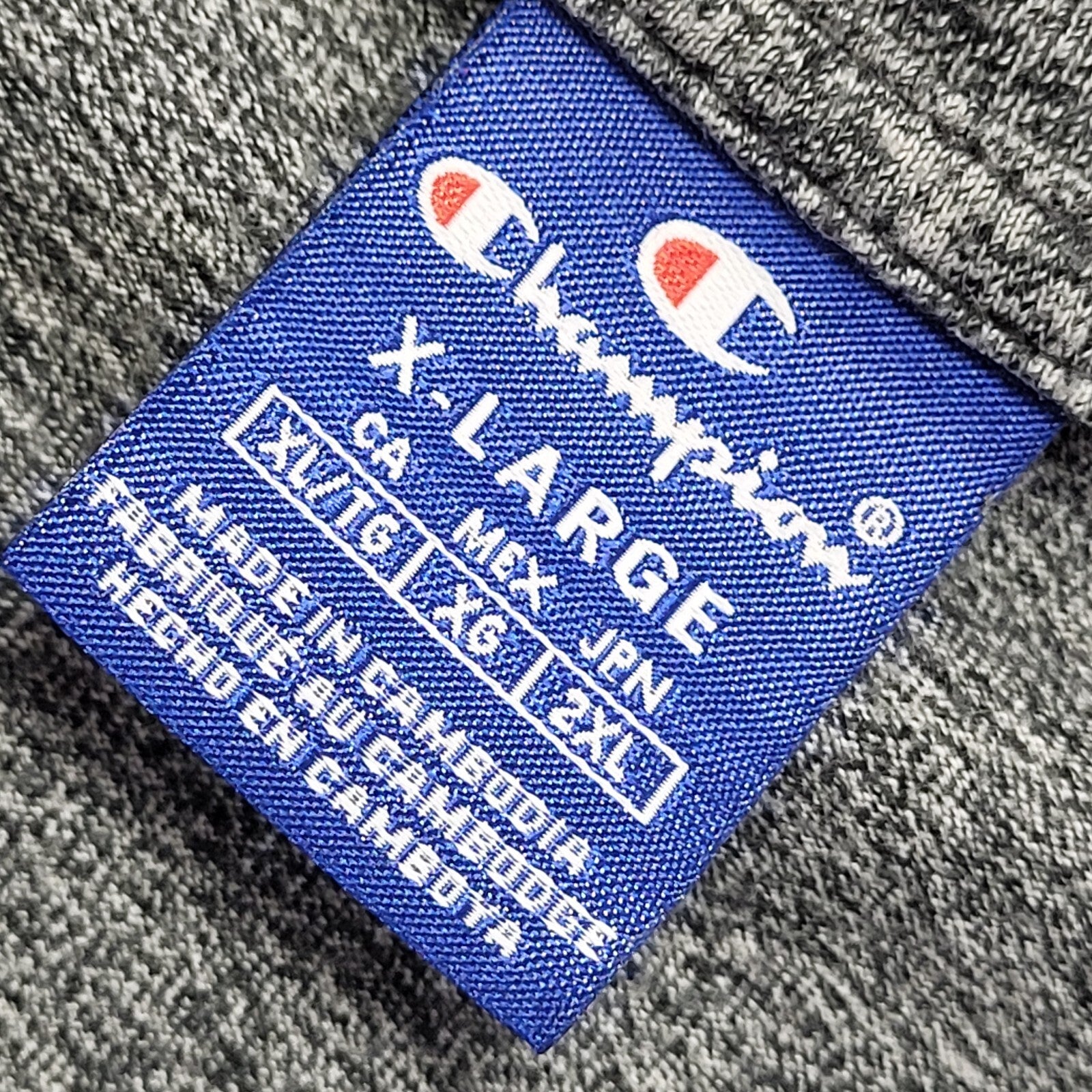 Champion Vintage 90s Grey Long Sleeve T-Shirt Mens UK Size XL