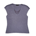 Berkertex Vintage 90's Purple Sparkly Beaded V-Neck Top Womens UK 14-16