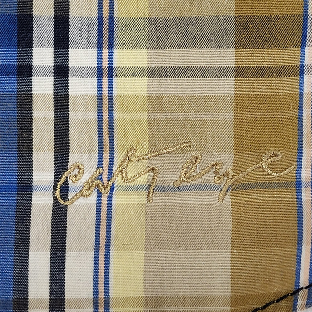 Catyeye 80's Brown & Blue Checked Short Sleeve Shirt Mens UK Size XL