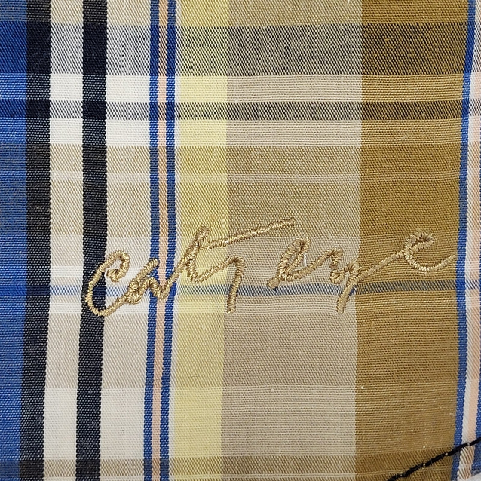 Catyeye 80's Brown & Blue Checked Short Sleeve Shirt Mens UK Size XL