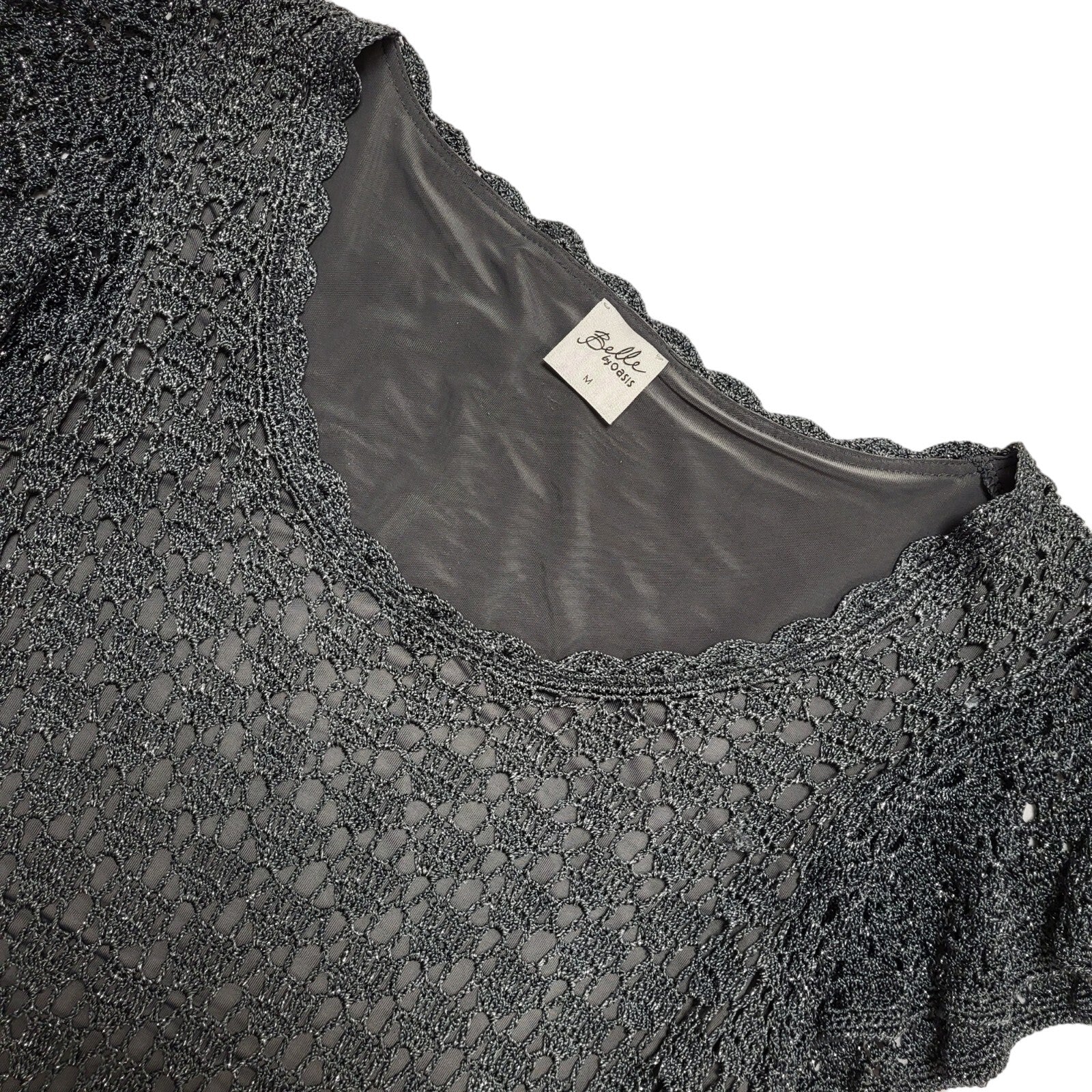 Belle By Oasis Y2K Grey Laced Short Party Dress UK Size Medium