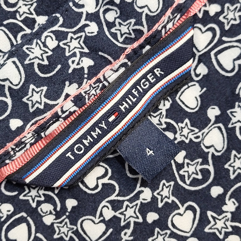 Tommy Hilfiger Blue & White 90's Long Sleeve Heart Shirt Women's UK 8 (usa 4)