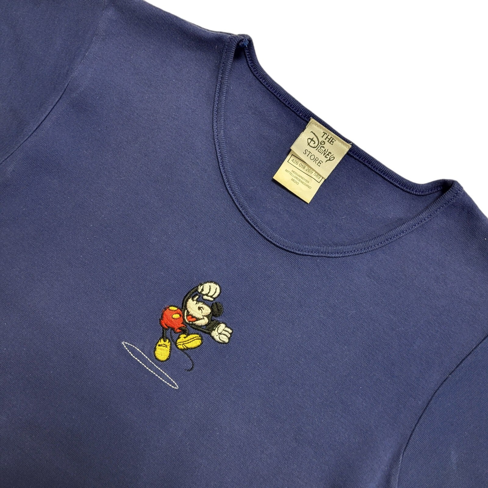 Disney Store 90s Vintage Blue Mickey Mouse Tee Women's UK Size XS