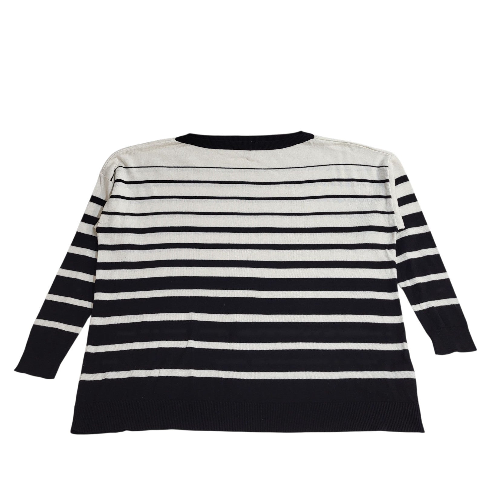 Ralph Lauren  Jumper Vintage White Black Boat Neck (Usa L) Women's Uk Size 16