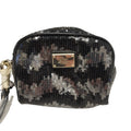 Guess Black Sequins Zip Micro Clutch Bag Uk Women's Size 5" x 4.5"