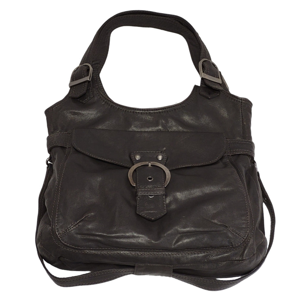 Ted Baker Brown Clasp Leather Medium Hand Bag Uk Women's Size 13.5" x 13.5"