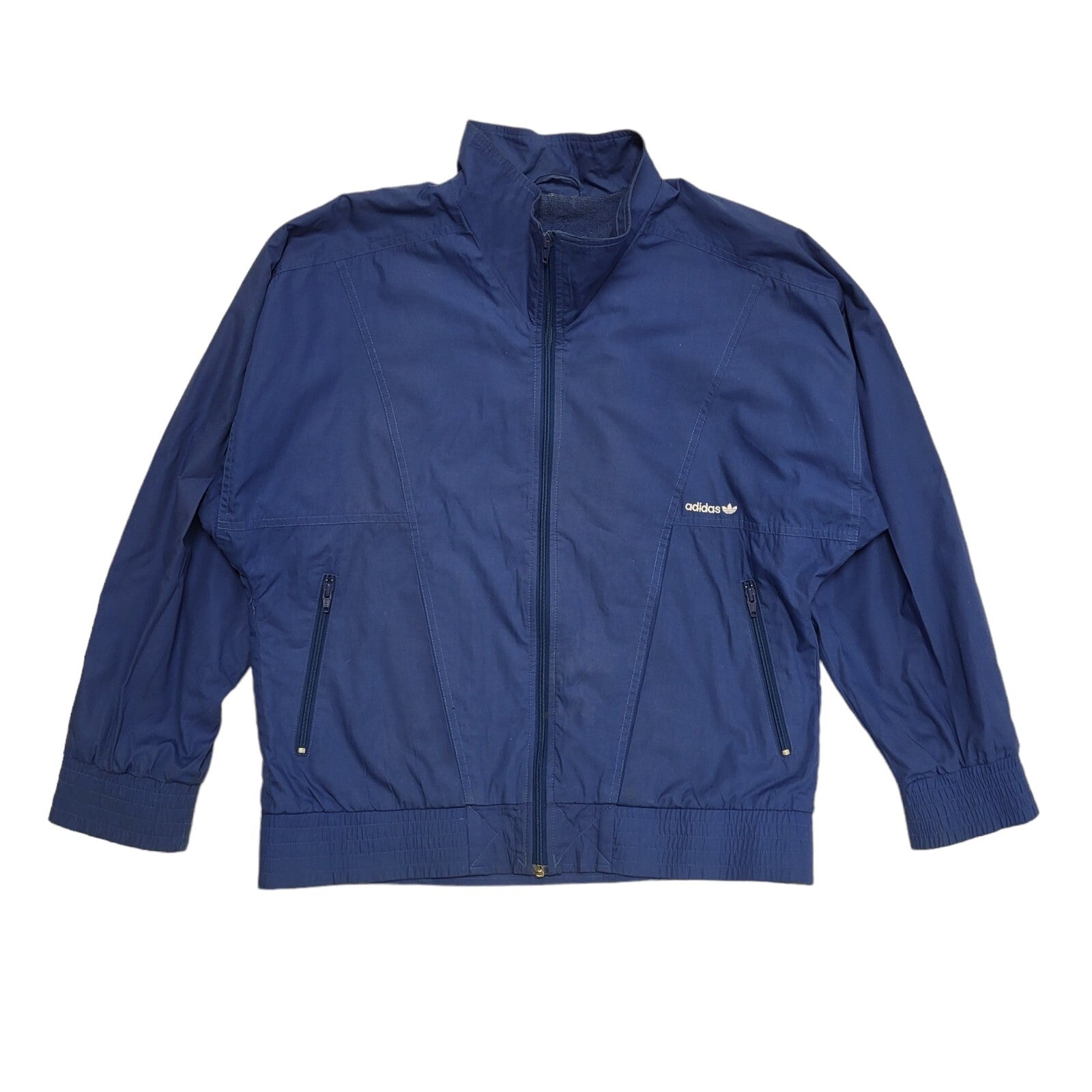 Adidas Dark Blue 90s Vintage Zipped Jacket Uk Women's Size 10