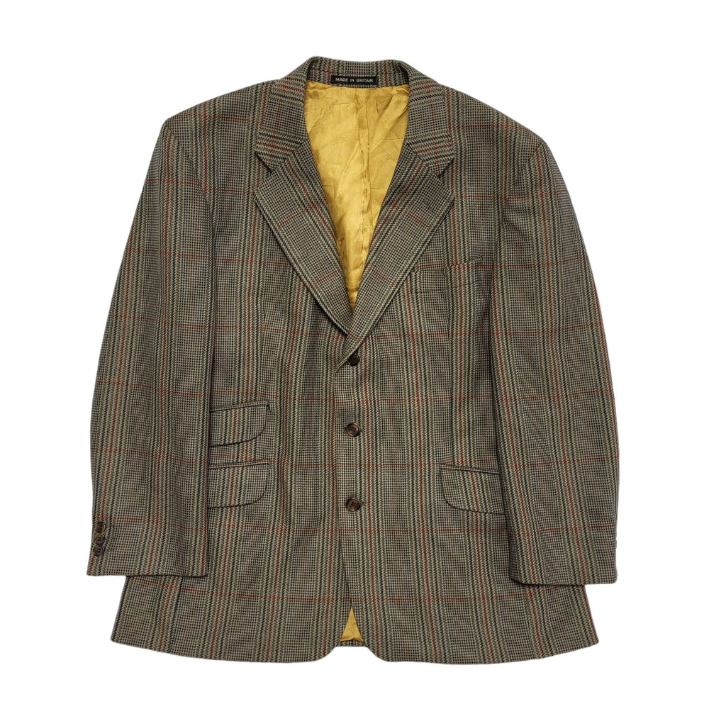 Saxony Supreme 80s Vintage Brown Wool Blend Blazer Jacket Uk Men's Size L 42"
