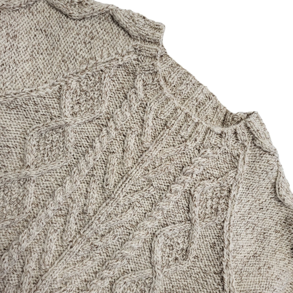 Vintage 90's Beige Knitted Round Neck Jumper Womens UK Size xl