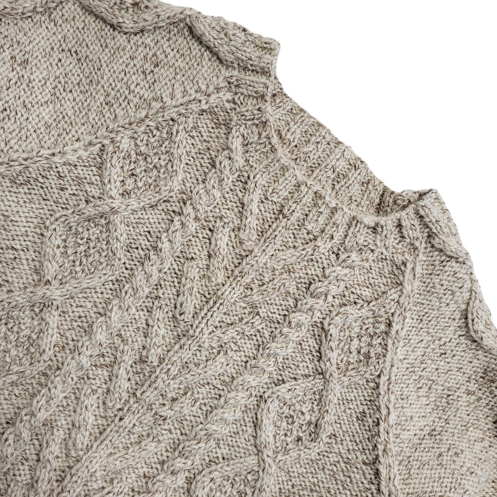 Vintage 90's Beige Knitted Round Neck Jumper Womens UK Size xl