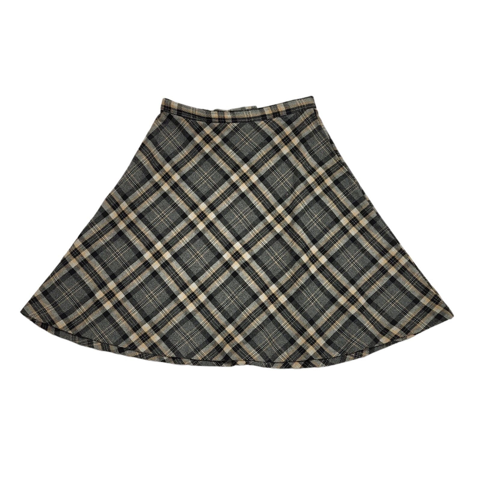 Keynote 70s Vintage Grey & Black Check Mini Skirt Women's Size 6 W24