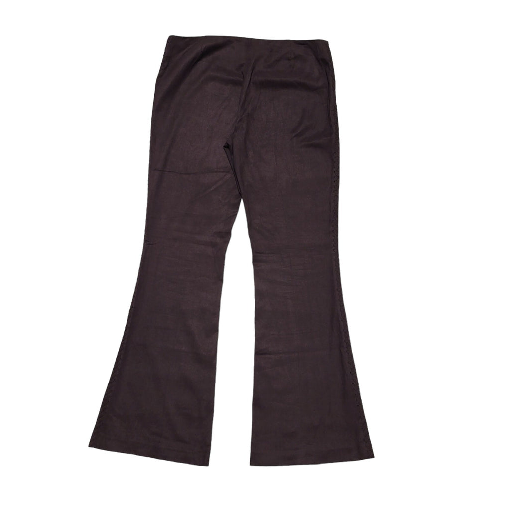 Next 90s Purple Bootcut Mid-Waisted Zip Up Trousers UK Women's 14 W34 L32