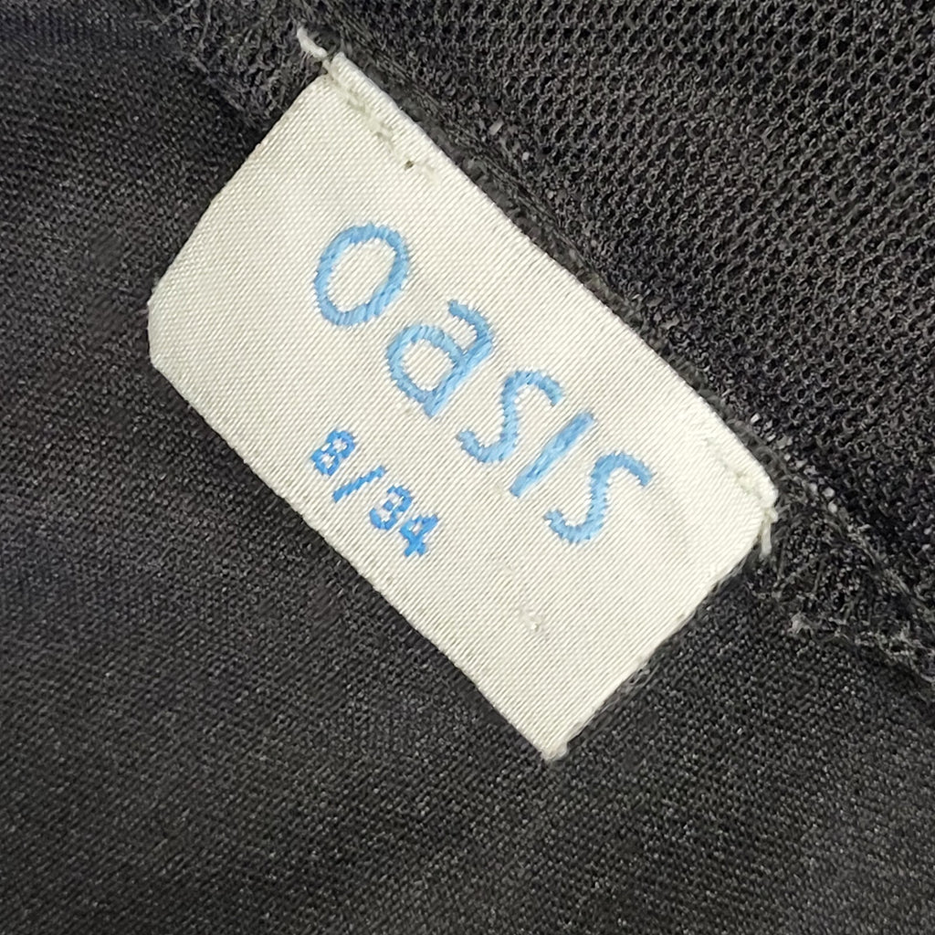 Oasis Vintage 90s Black Sleeveless Dress Uk Women's Size 8 W26