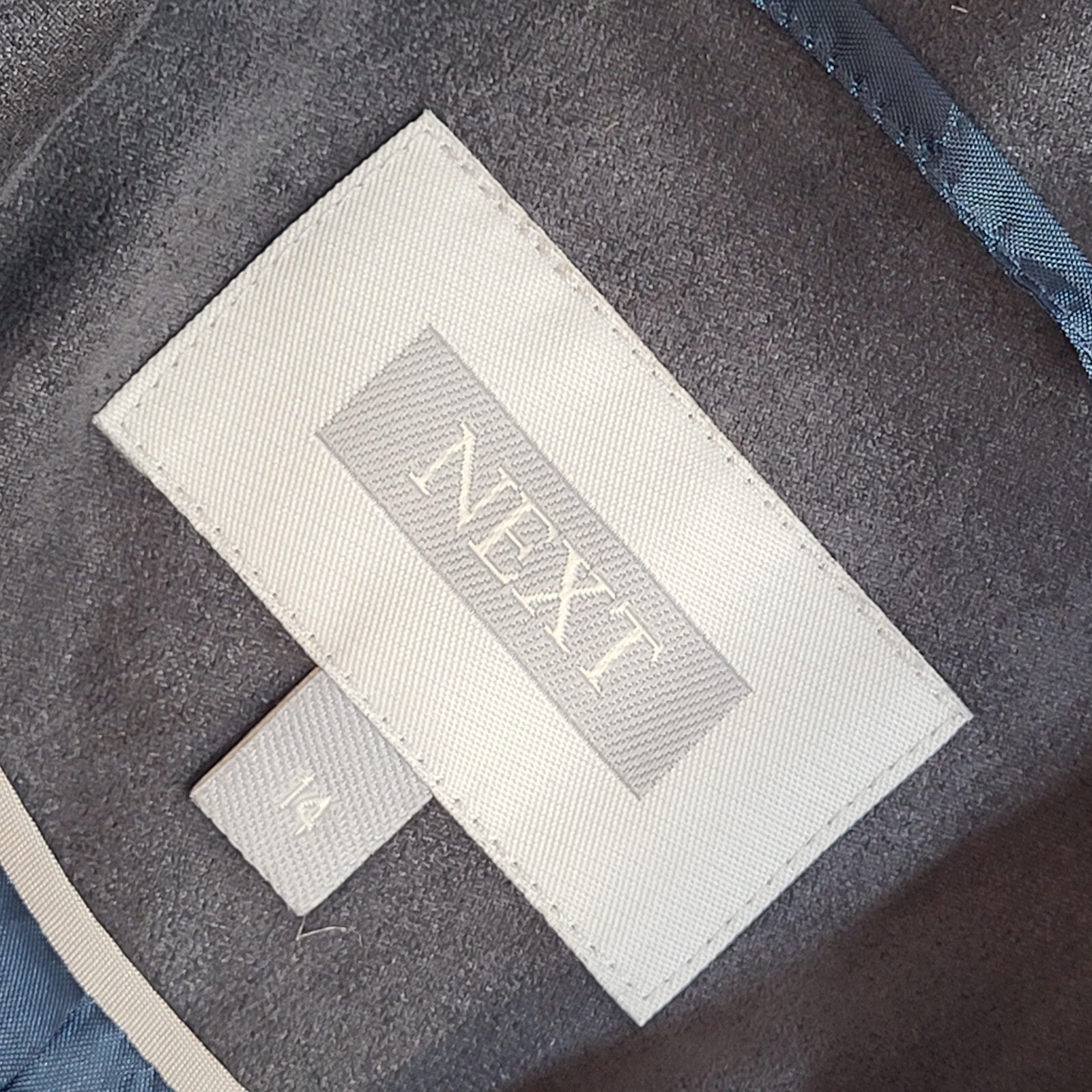 Next Vintage 90's Grey Long Collared Button Front Coat Women's UK 14