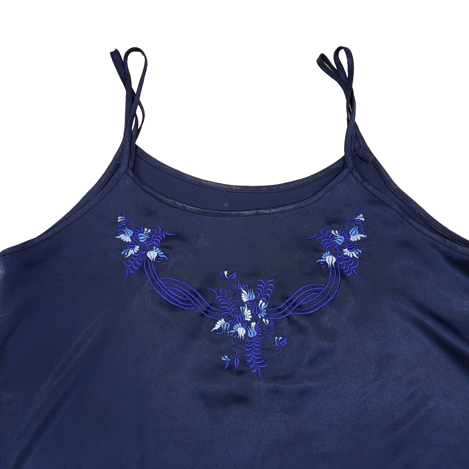 Vintage Navy Floral Dressing Gown & Slip Dress Womens UK 14
