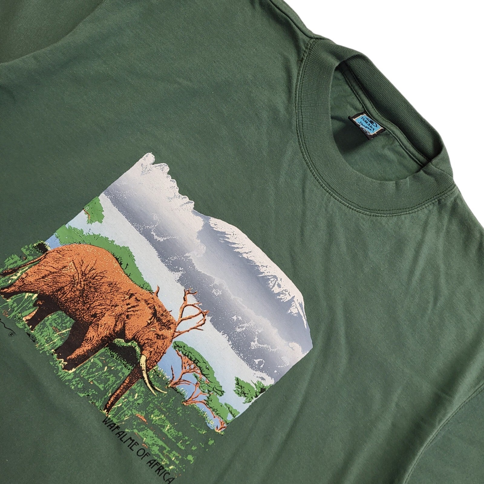 Ismana Vintage 90's Green Wafalme Of Africa Short Sleeve T-Shirt Mens UK Size M