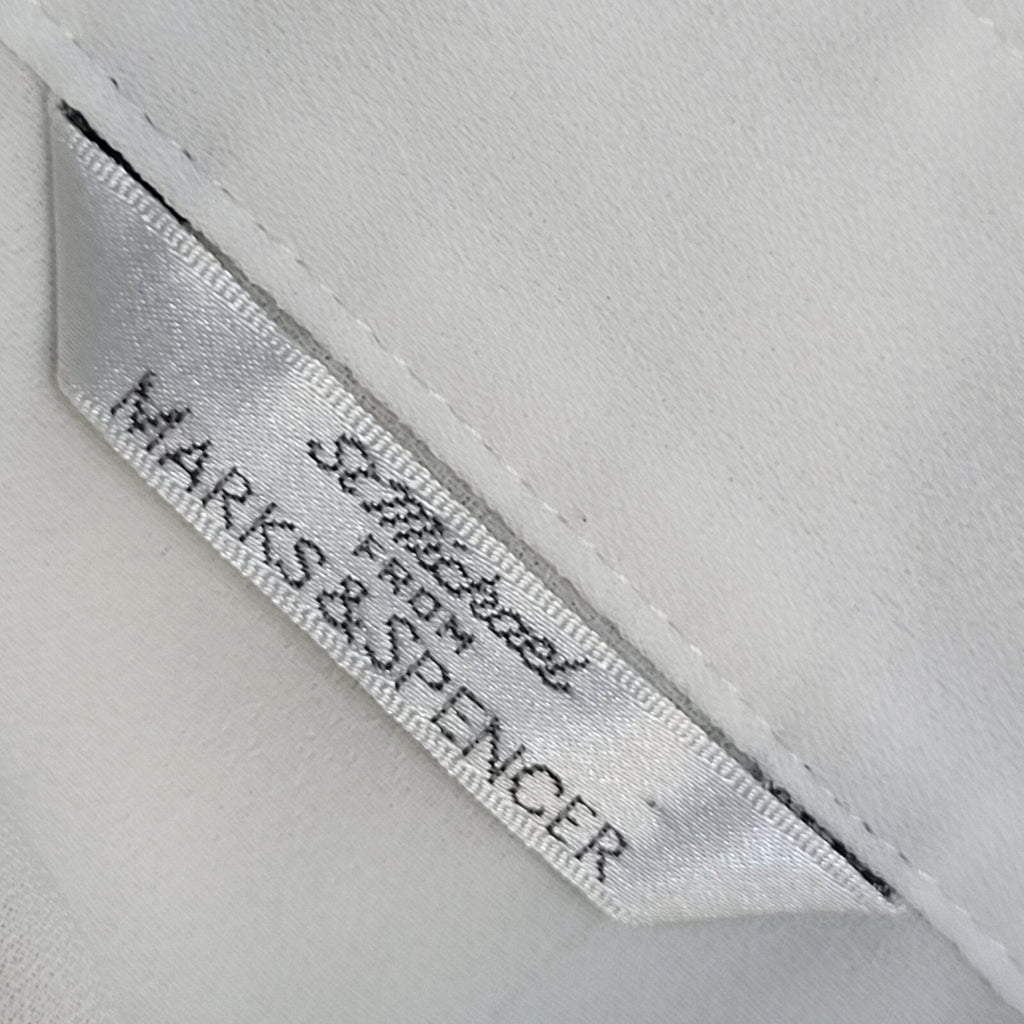 Marks and Spencer White 90's Long Sleeve Floral Embroidered Shirt Women's 14