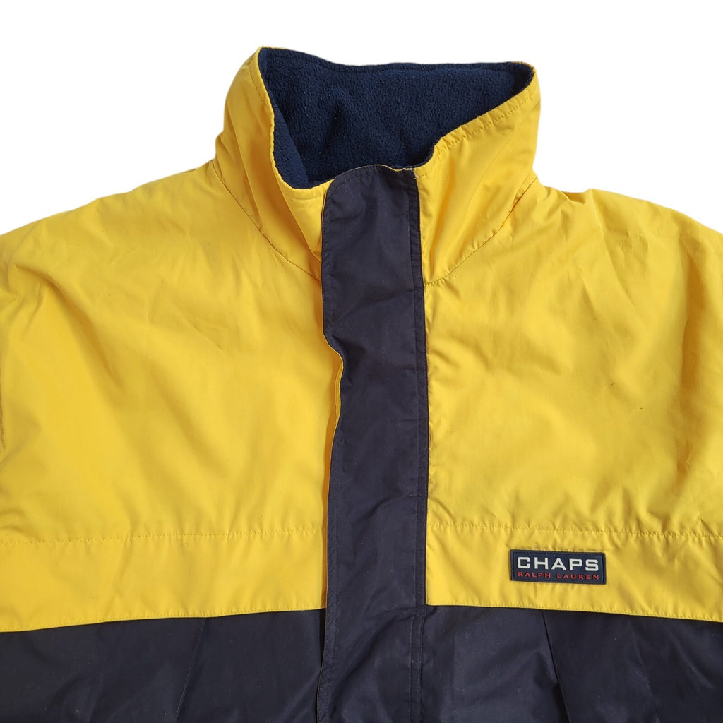 Ralph Lauren Chaps Yellow & Black 90s Zipped Vintage Jacket Uk Men's Size Large