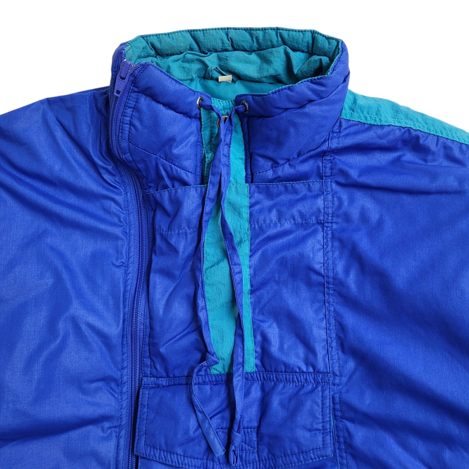 Vintage 80s Blue & Green Sportswear Jacket Uk Men's Size Medium