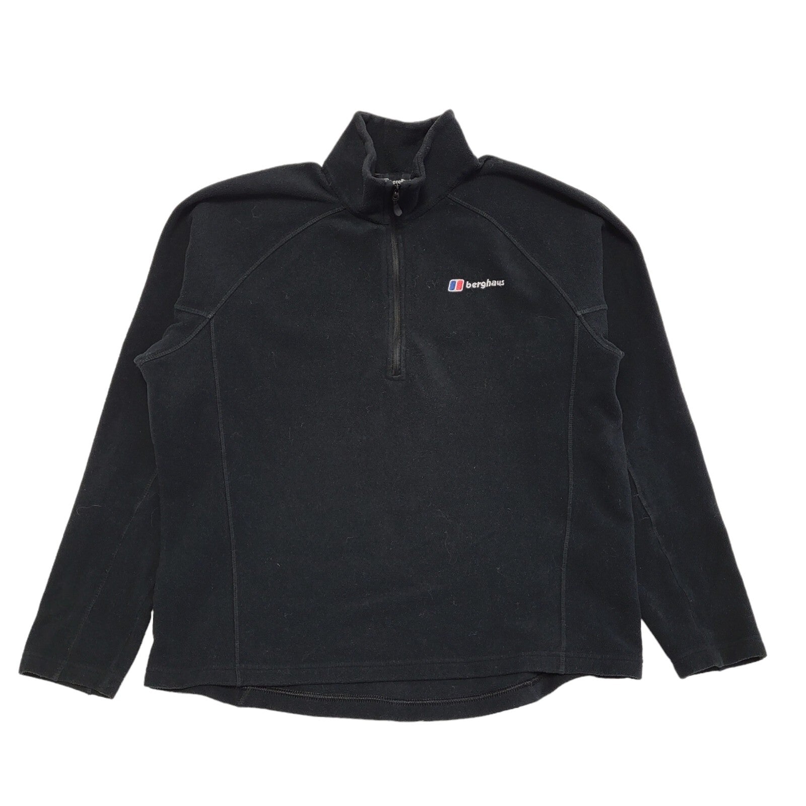 Berghaus Vintage Y2K Black 1/4 Zip Fleece Base Layer Womens UK Size 10