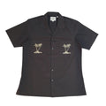 Macua Black Modern Palm Tree Short Sleeve Shirt UK Men's Size M