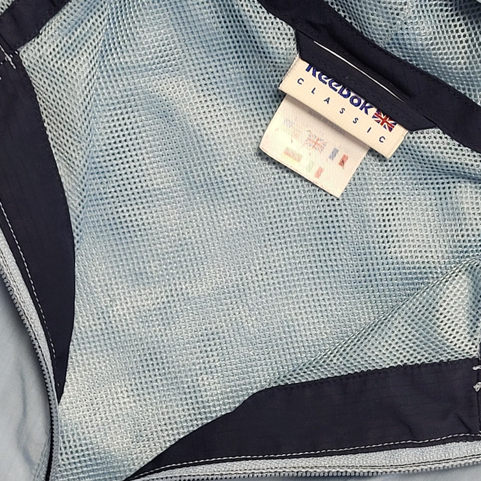 Reebok 90s Vintage Light Blue Zip Up Hooded Sports Jacket Women's Size L