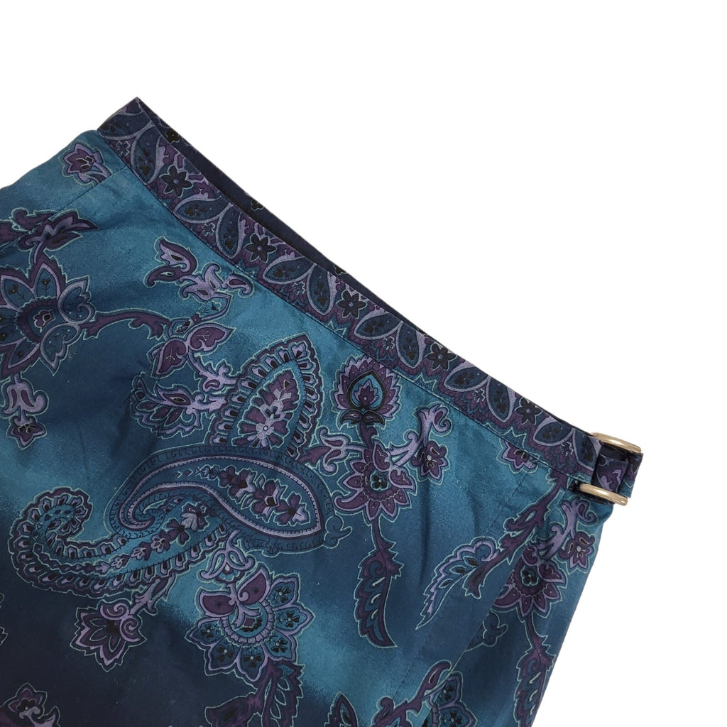 St Michael Vintage 90s Blue Paisley Skirt Women's Size 12 W30