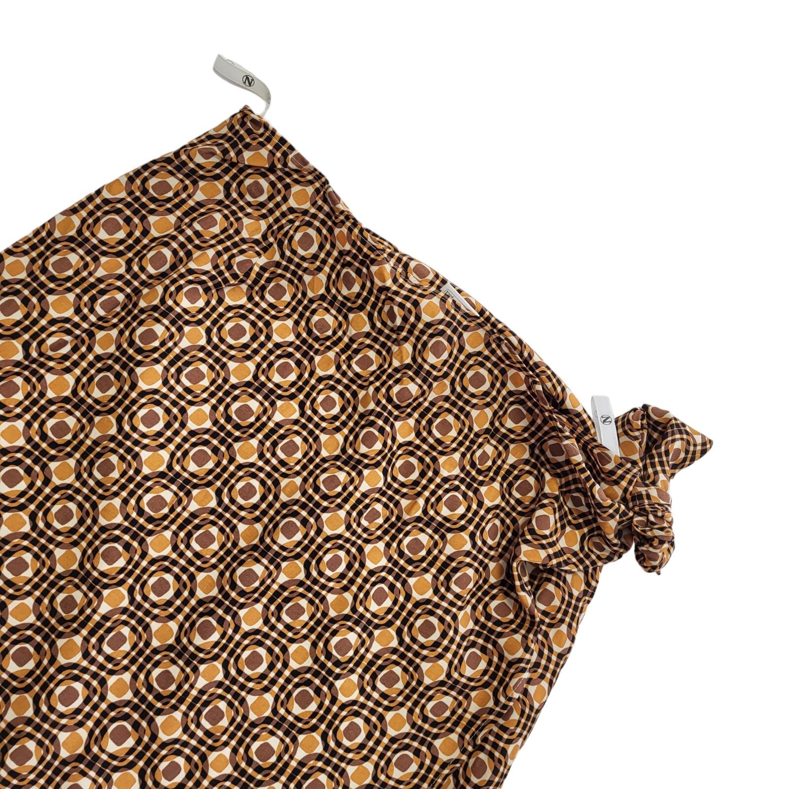 Next Vintage 80's Brown & Orange Retro Wrap Skirt Womens UK Size 14 W32