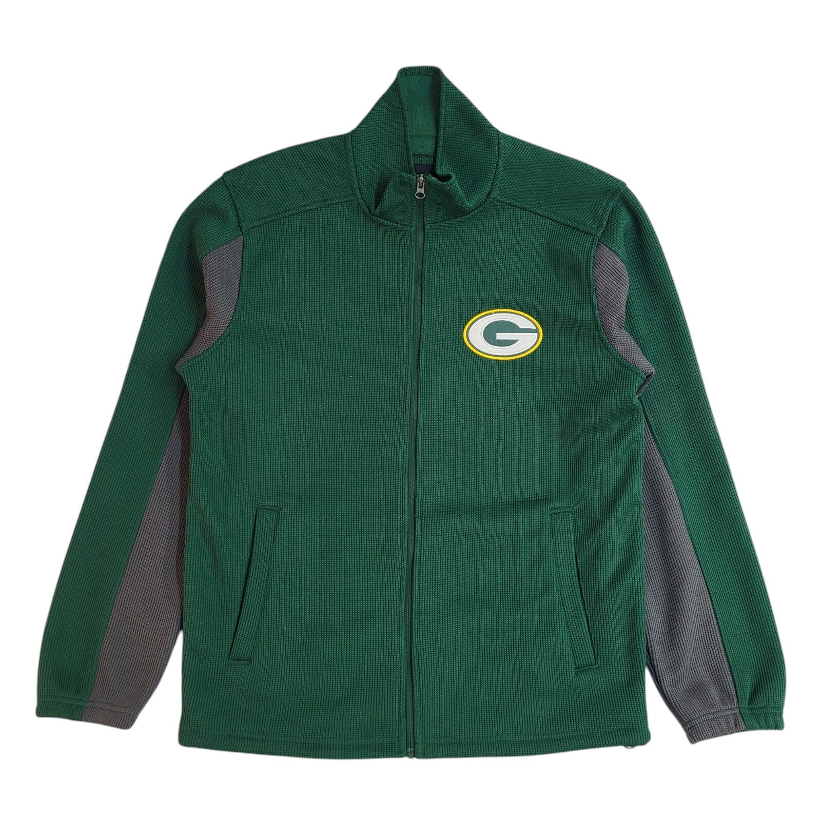 NFL Green Bay Packers Green Full Zip Y2K Jacket UK Men's Size M