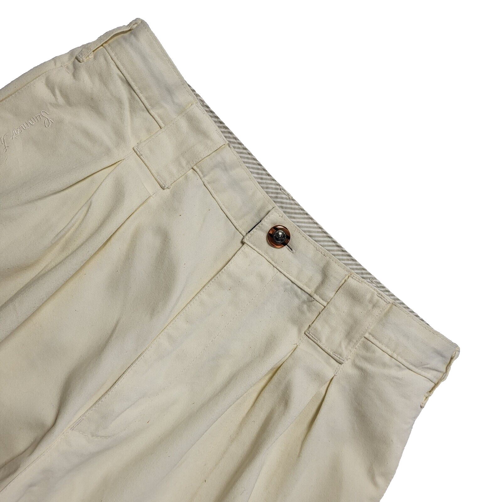 Summer In The City Vintage 80's Cream Tapered Trousers Mens UK M W32/34 L30