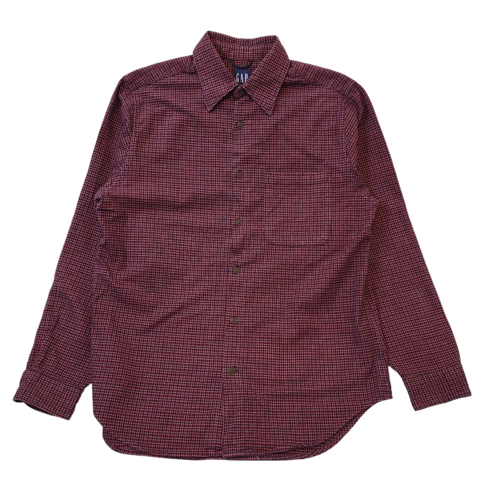 Gap 90s Vintage Red & Blue Checked Oversized Long Sleeve Shirt Men's Size Small