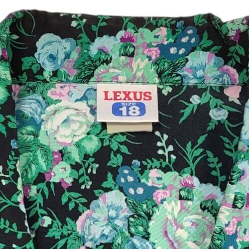 Lexus 80s Vintage Green Floral 2 Piece Maxi Skirt & Blouse Women's Size 18
