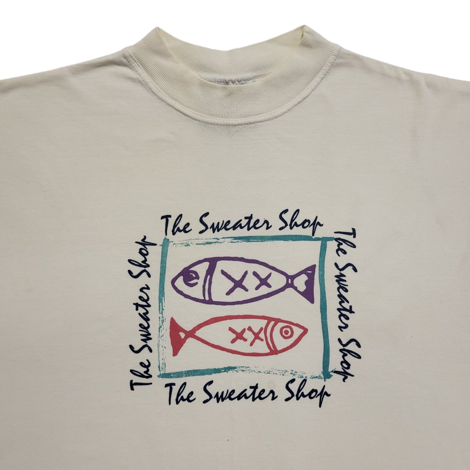 Sweatershop Beige Vintage 80's Single Stitch Short Sleeve T-Shirt Mens Size XXL