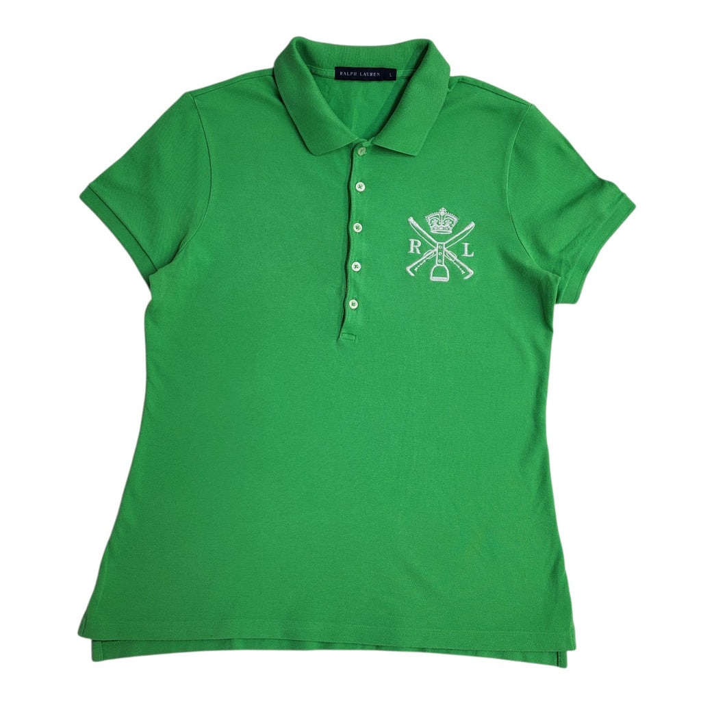 Ralph Lauren Polo Shirt Vintage Y2K Green Uk Women's Size L