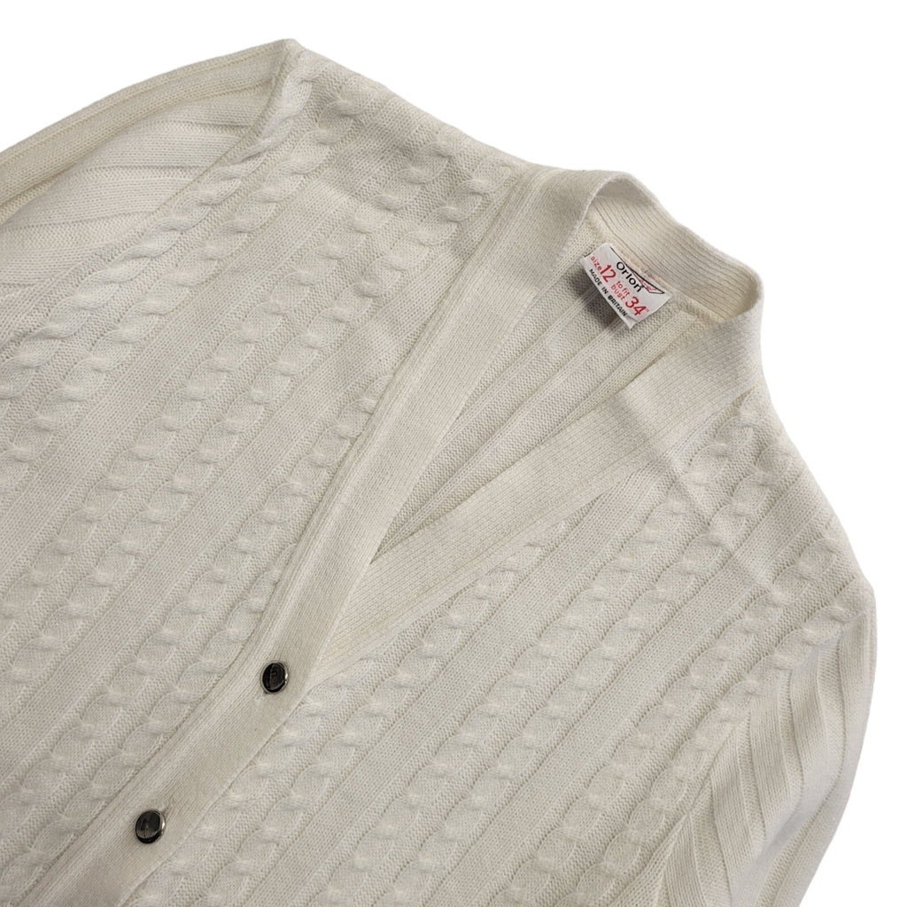 St Michael Vintage White Button Cardigan Uk Women's Size 12