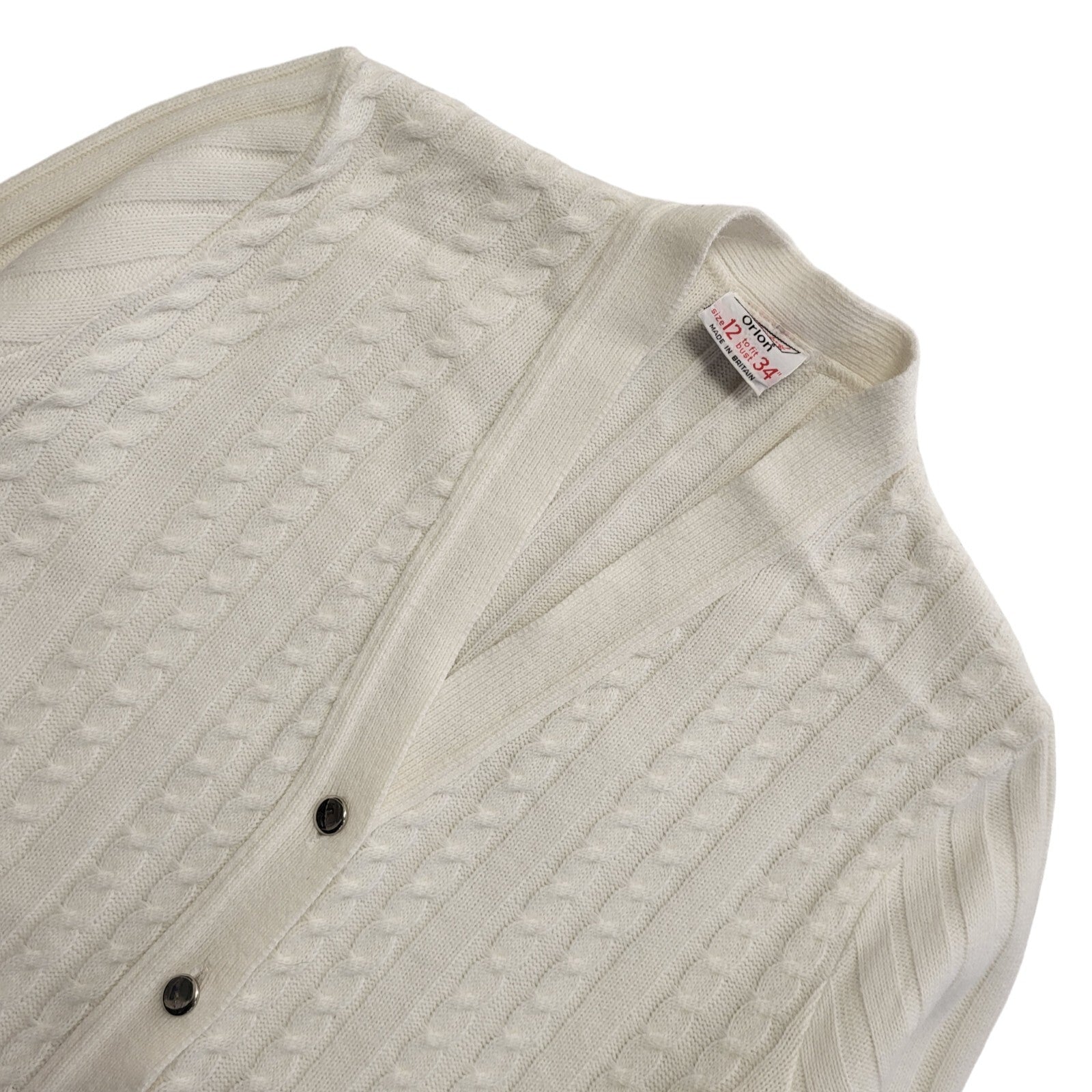 St Michael Vintage White Button Cardigan Uk Women's Size 12