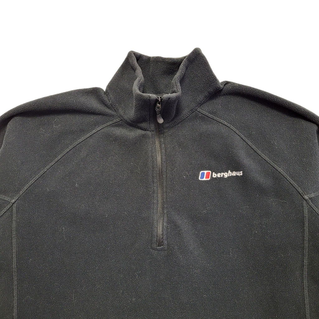Berghaus Vintage Y2K Black 1/4 Zip Fleece Base Layer Womens UK Size 10