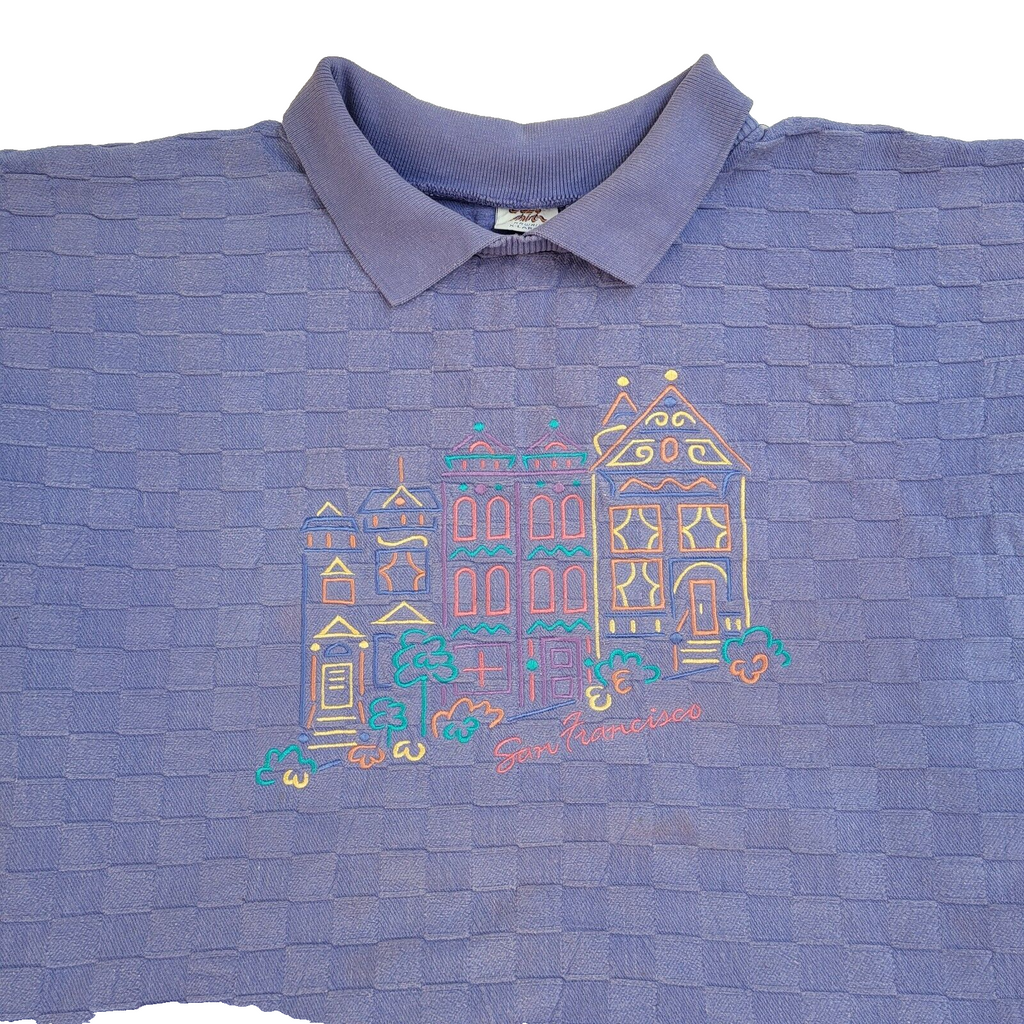 Vintage 90's Purple Collared Jumper UK Men's Size XL