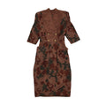 80s Vintage Tazzia Brown Pencil Dress Women's Size 8/10