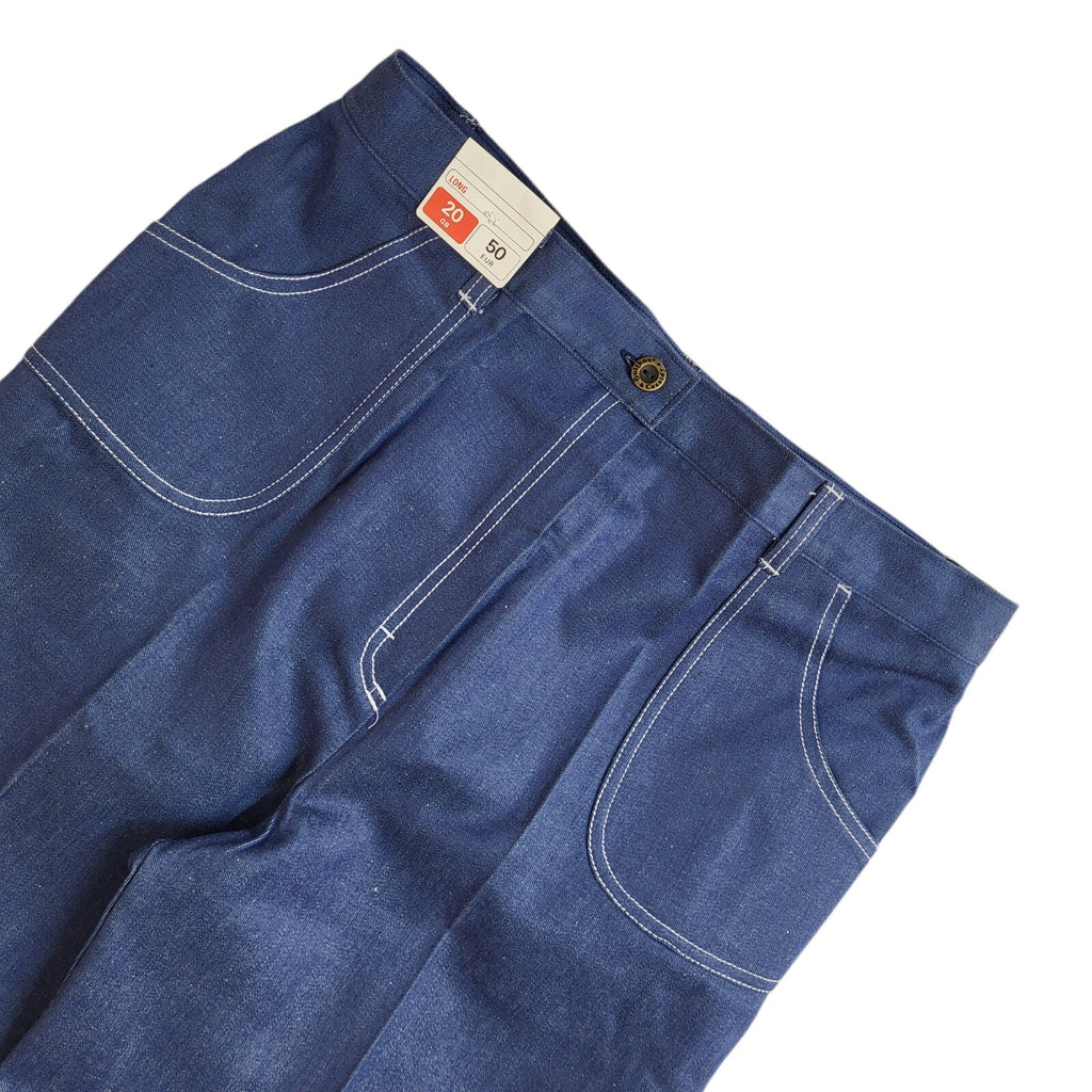 St Michael 70s Dark Blue Wide Leg Denim Jeans Uk Women's Size 20 W38 L32