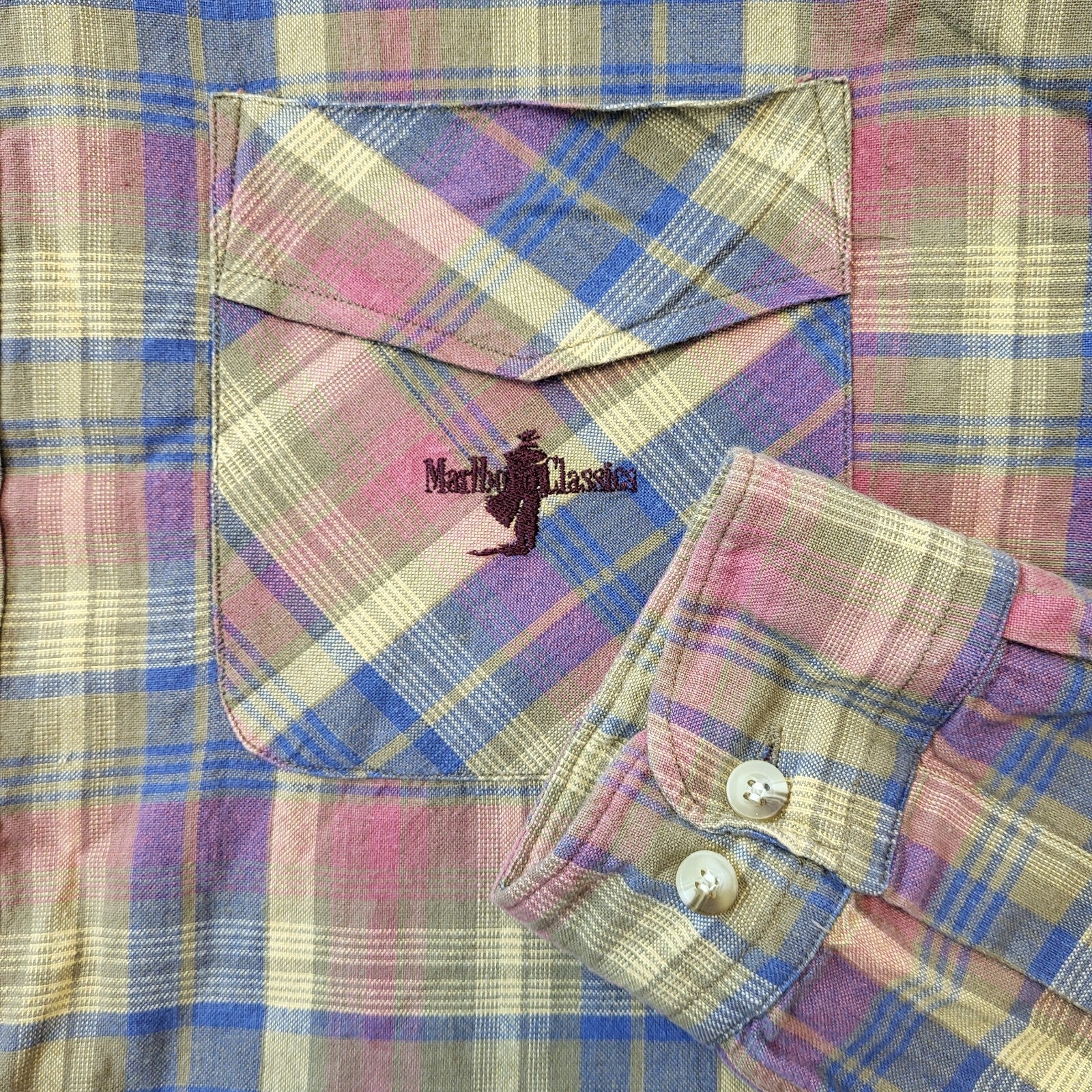 Malboro Classics Vintage 90's Check Shirt Men's Size Large