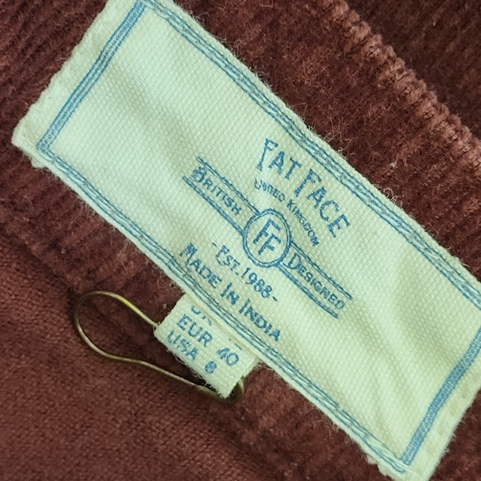 Fat Face Burgundy Corduroy Skirt Vintage Y2K Womens UK Size 12 W30
