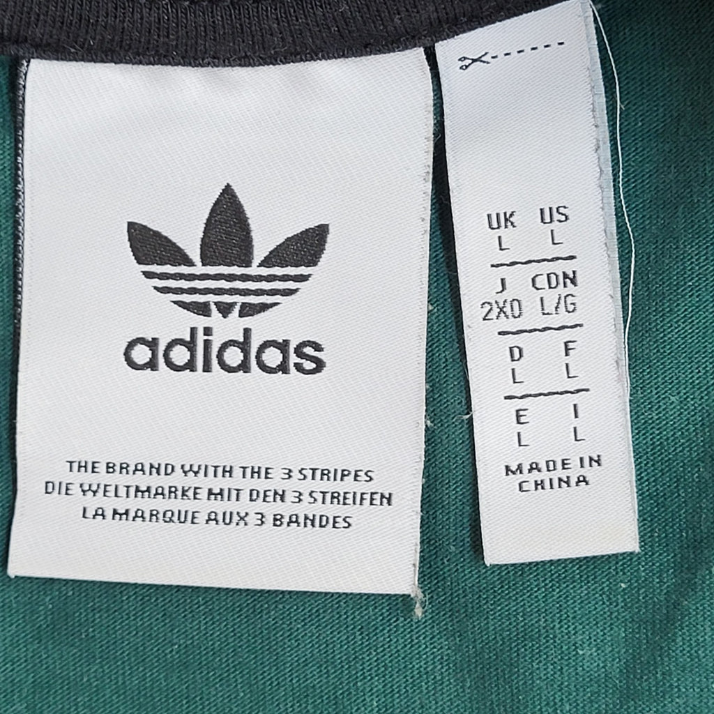 Addas Green Y2k Logo Cotton Double Stitch T-Shirt Uk Men's Size L