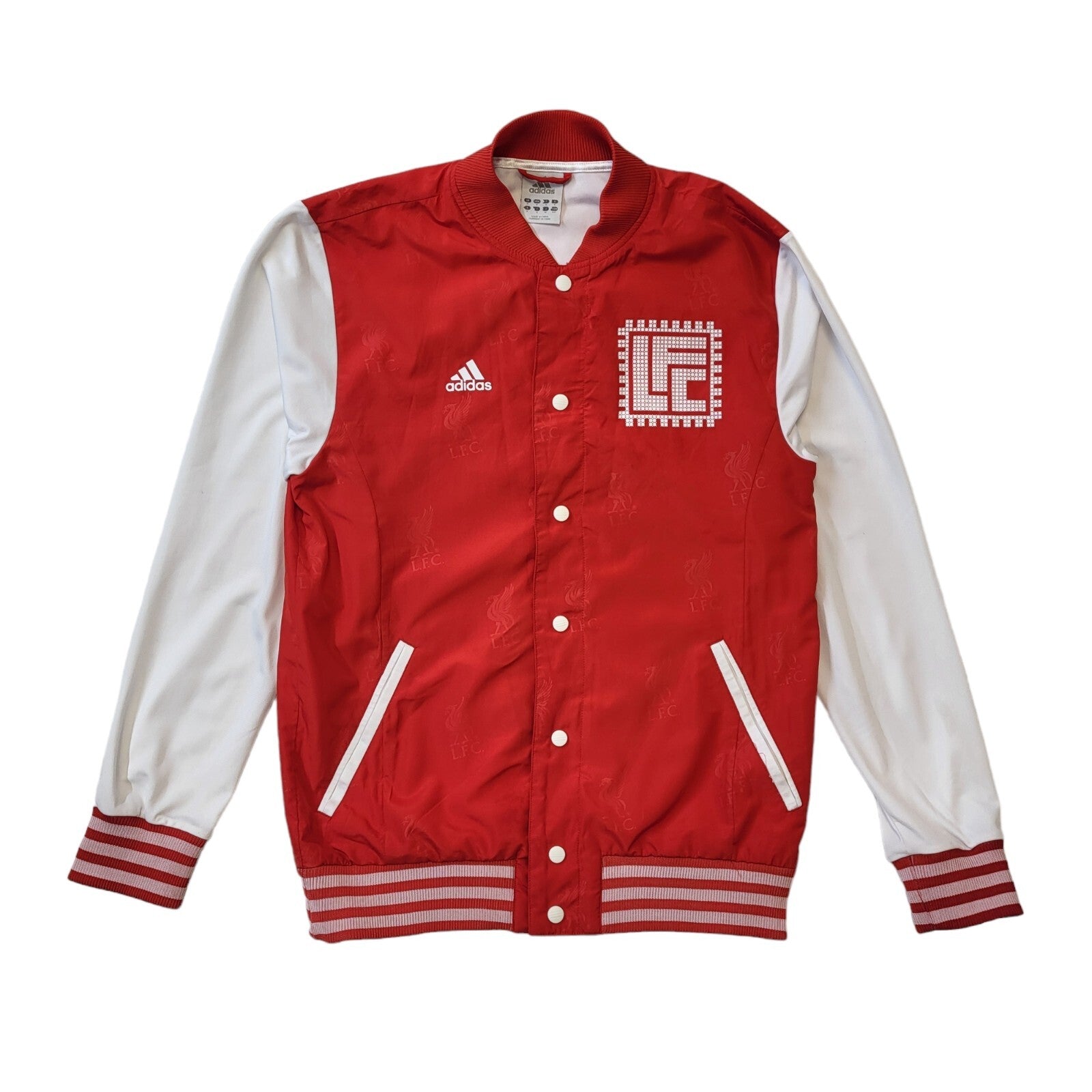 Adidas Y2K LFC Red & White Snap Fasten Track Jacket Men's Size Small